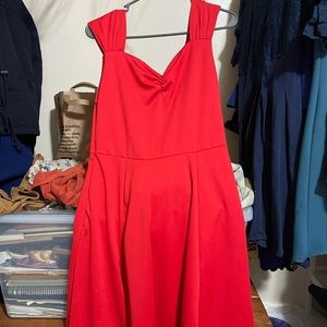 Red dress.